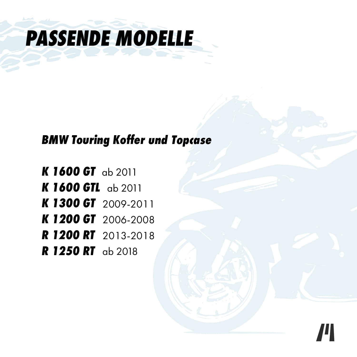 Bolsas interiores para maletas y top case Touring BMW | BMW K 1200 GT | BMW  K 1300 GT | BMW K 1600 GT | BMW K 1600 GTL | BMW R 1200 RT | BMW R 1250 RT